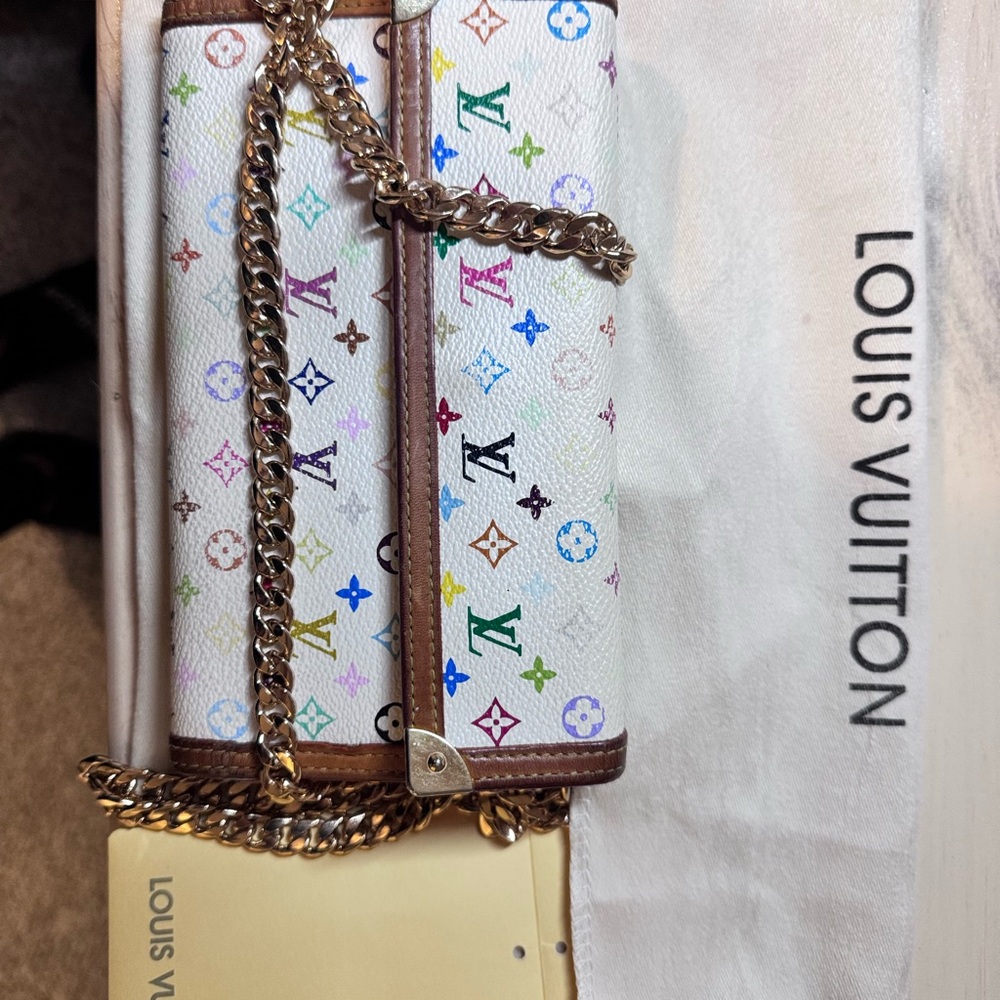 Louis Vuitton White Multicolor Monogram Clutch